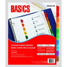 Basics&reg; Colour-Coded Indexes, 1-10, 4 sets/pkg
