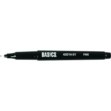 Basics&reg; Nylon Tip Markers, Fine Tip, Black, 12/bx