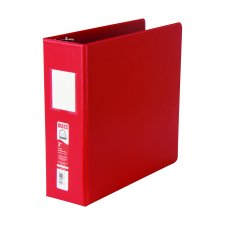 Basics&reg; D-Ring Binder, 3", Red