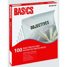 Basics&reg; Page Protectors, 3 mil, Clear, Letter, 100/bx