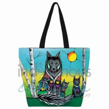 Wolf Family Large Tote Bag
