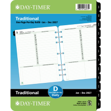 Day-Timer&reg; Daily Refill, Folio Size, 1PPD, English