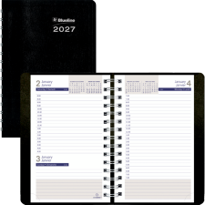 Blueline&reg; DuraGlobe� Daily Planner, 8" x 5", Bilingual, Black