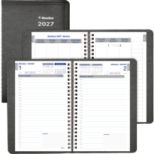 Blueline&reg; Net Zero Carbon� Daily Planner, 8" x 5", Bilingual, Black