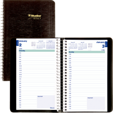 Blueline&reg; Essential Daily Planner, 8" x 5", Soft Cover, Black
