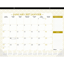 Blueline&reg; Gold Monthly Desk Pad