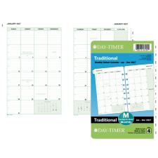 Day-Timer&reg; Monthly Refill, Desk Size, 2 pg/mnth, Bilingual