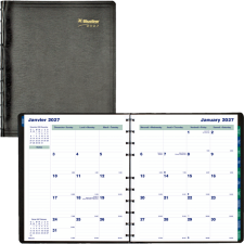 Blueline&reg; MiracleBind� Monthly Planner, 11" x 9-1/16", Bilingual, Black