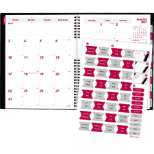 Brownline&reg; CoilPro� Monthly Planner, 11" x 8-1/2", English, Black
