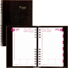 Brownline&reg; CoilPro� Daily Diary, 8" x 5", Black
