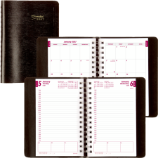 Brownline&reg; Essential Daily Diary, 8" x 5", Black