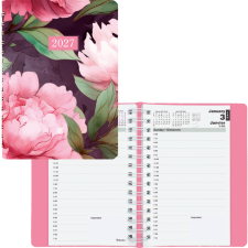Blueline&reg; Essential Pink Ribbon Daily Diary, 8" x 5", Bilingual, Pink Daisy Design