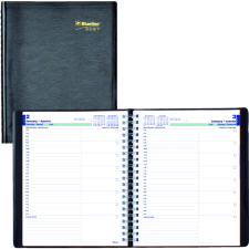 Blueline&reg; Essential Daily Planner, 11" x 8-1/2", Bilingual, Black