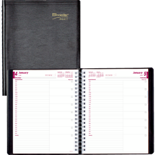 Brownline&reg; Essential Daily Planner, 11" x 8-1/2", Black