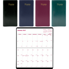 Brownline&reg; Essential Monthly Pocket Planner, 6-1/2" x 3-1/2", English, Assorted Colours