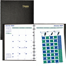 Blueline&reg; MiracleBind� CoilPro� Monthly Planner, 11" x 9-1/16", Bilingual, Black