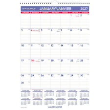 AT-A-GLANCE&reg; Monthly Wall Calendar, 12" x 17", Bilingual