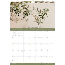 Blueline&reg; Colourful Wall Calendar, 12" x 17", Bilingual, Minimalist Design