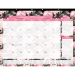 Blueline&reg; Pink Ribbon Monthly Desk Pad, 22" x 17", Bilingual, Pink Daisy Design