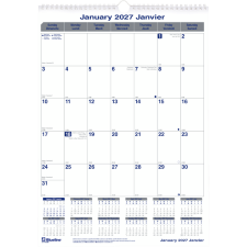Blueline&reg; Net Zero Carbon� Wall Calendar, 12" x 17", Bilingual