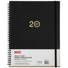Basics Weekly Diary, 11" x 8-1/2", Bilingual, Black