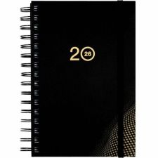Basics&reg; Daily Diary Flexible Cover 8" x 5" Bilingual Black