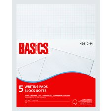 Basics&reg; Writing Pad, Quad, 5 pads/pkg