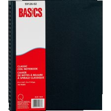 Basics&reg; Classic Coil Notebook, 9" x 7-1/4", Blue