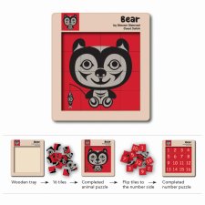 Double-Sided Wooden Tile Puzzle, Bear