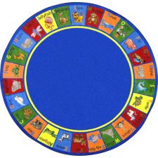 Joy Carpets Animal Phonics Area Rug - 7'7" Round - Multicolour